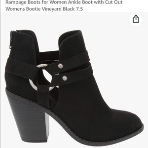 rampage Black suede cutout bootie with silver ring size 7.5